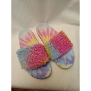 Steve Madden Women's Size 8 Shear Faux Fur Tie Dye Slippers